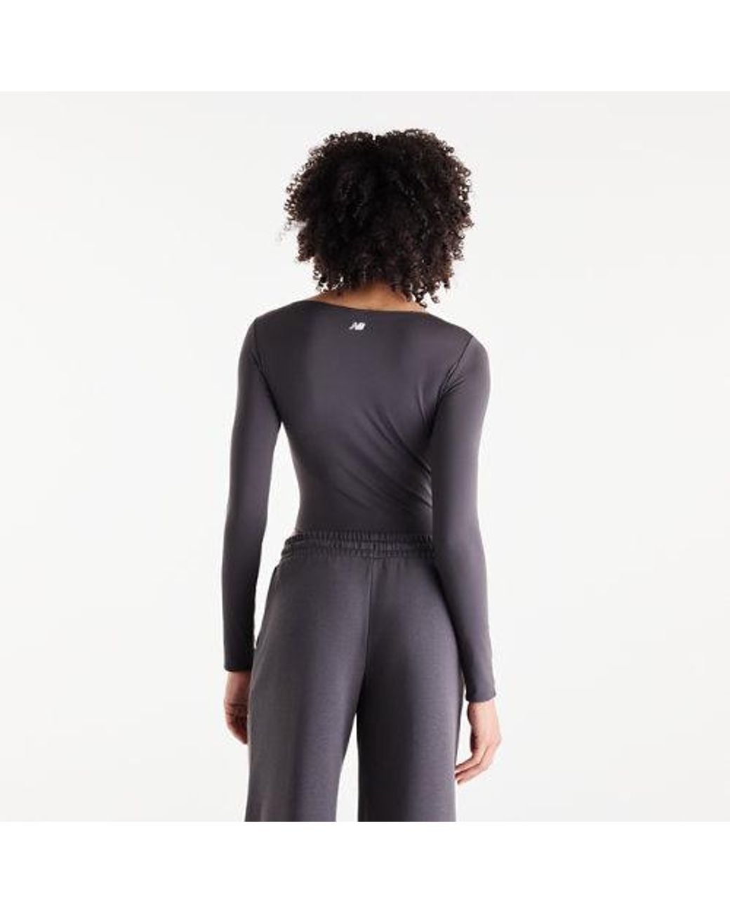 New Balance Gray Trackside Long Sleeve Bodysuit