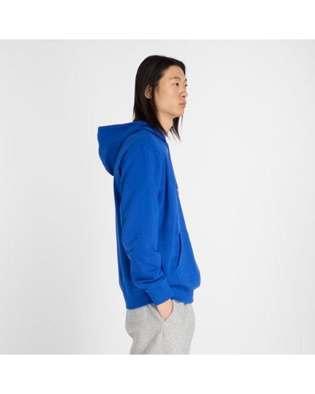 New Balance Terry Hoodies in het Blue voor heren
