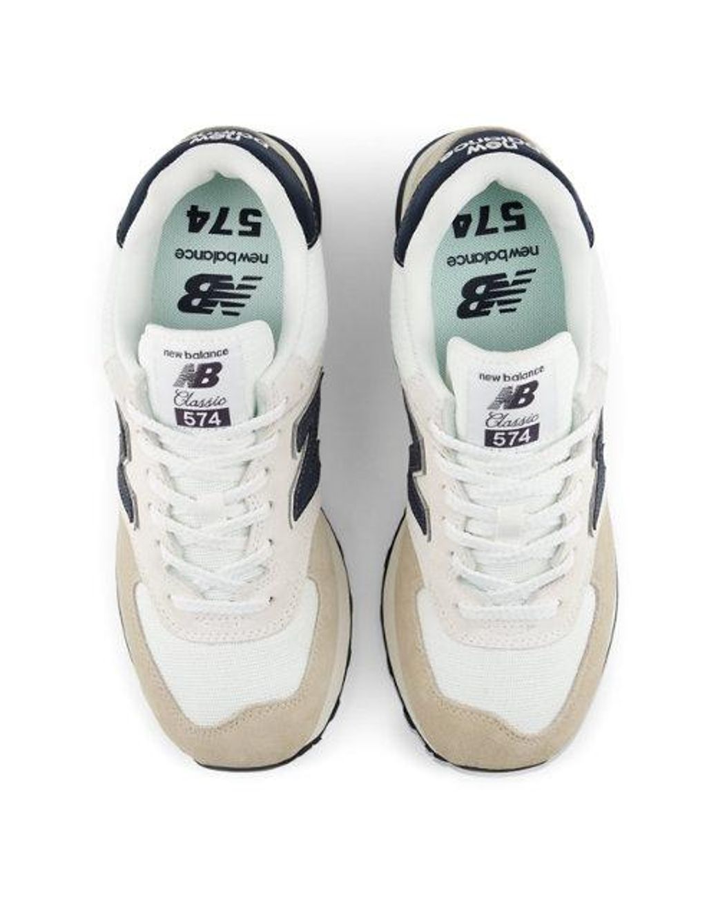 New Balance White 574 Sneakers