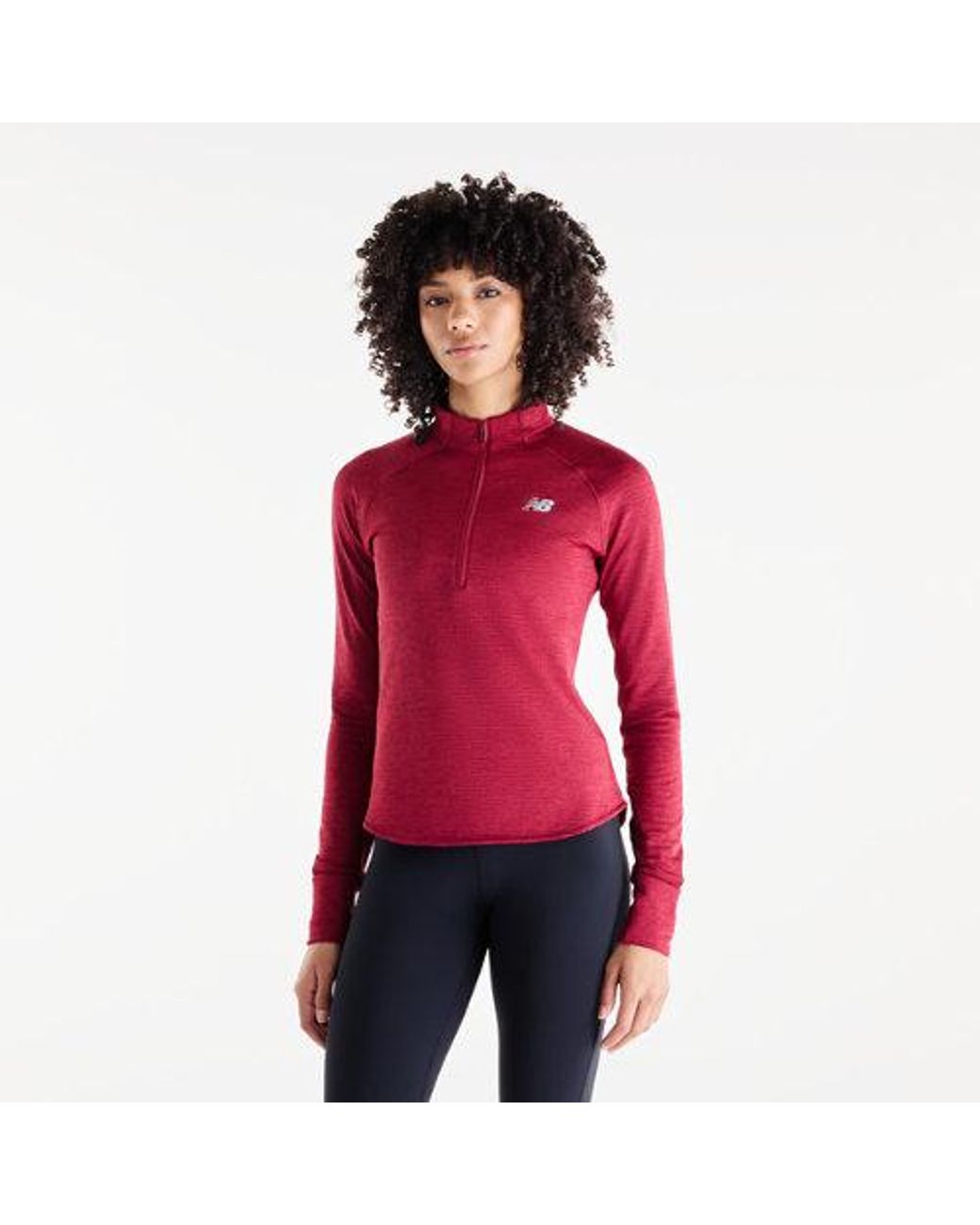New Balance Red Rc Essential Heat Grid 1/2 Zip