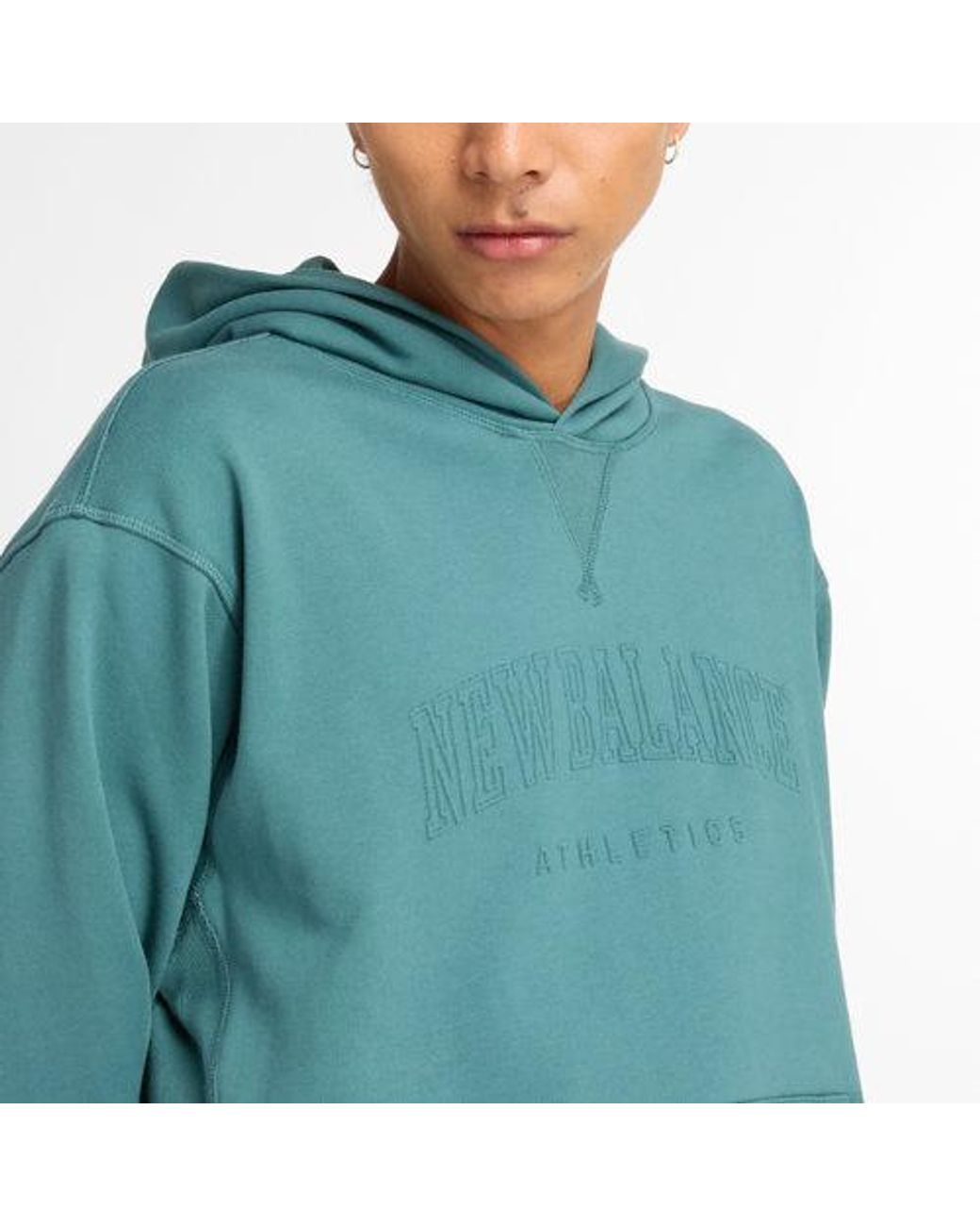 New Balance Blue Embossed Varsity Hoodie for men