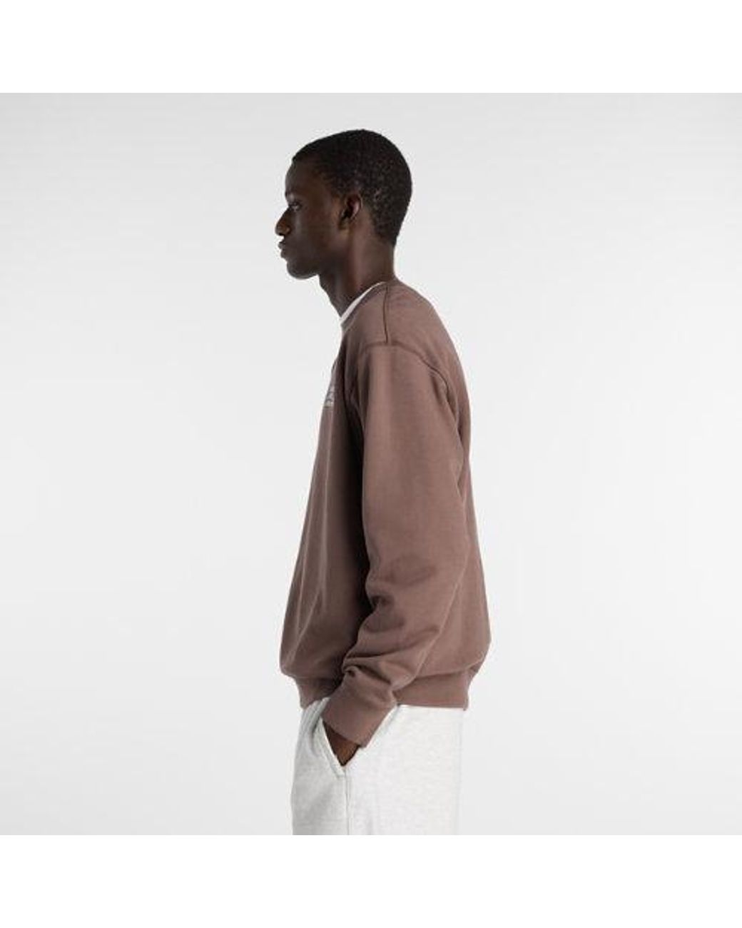 New Balance Brown Athletics Premium Logo Crew for men