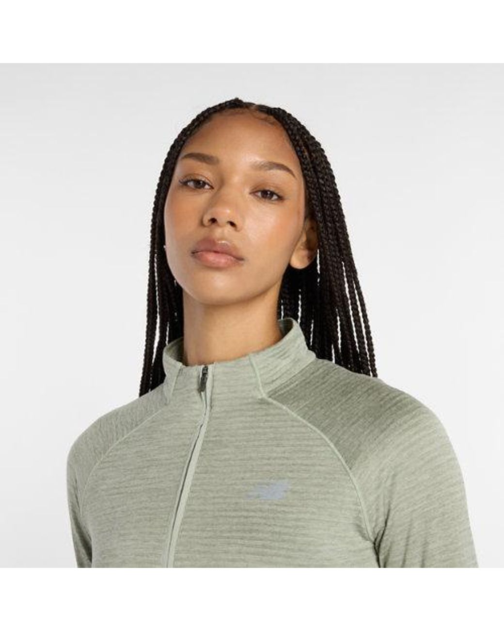 New Balance Green Rc Essential Heat Grid 1/2 Zip