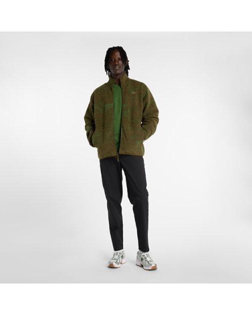 New Balance High Pile Printed Jacket in het Green voor heren