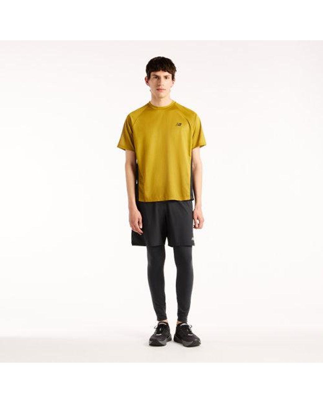 New Balance Yellow Viz-Tech Run T-Shirt for men