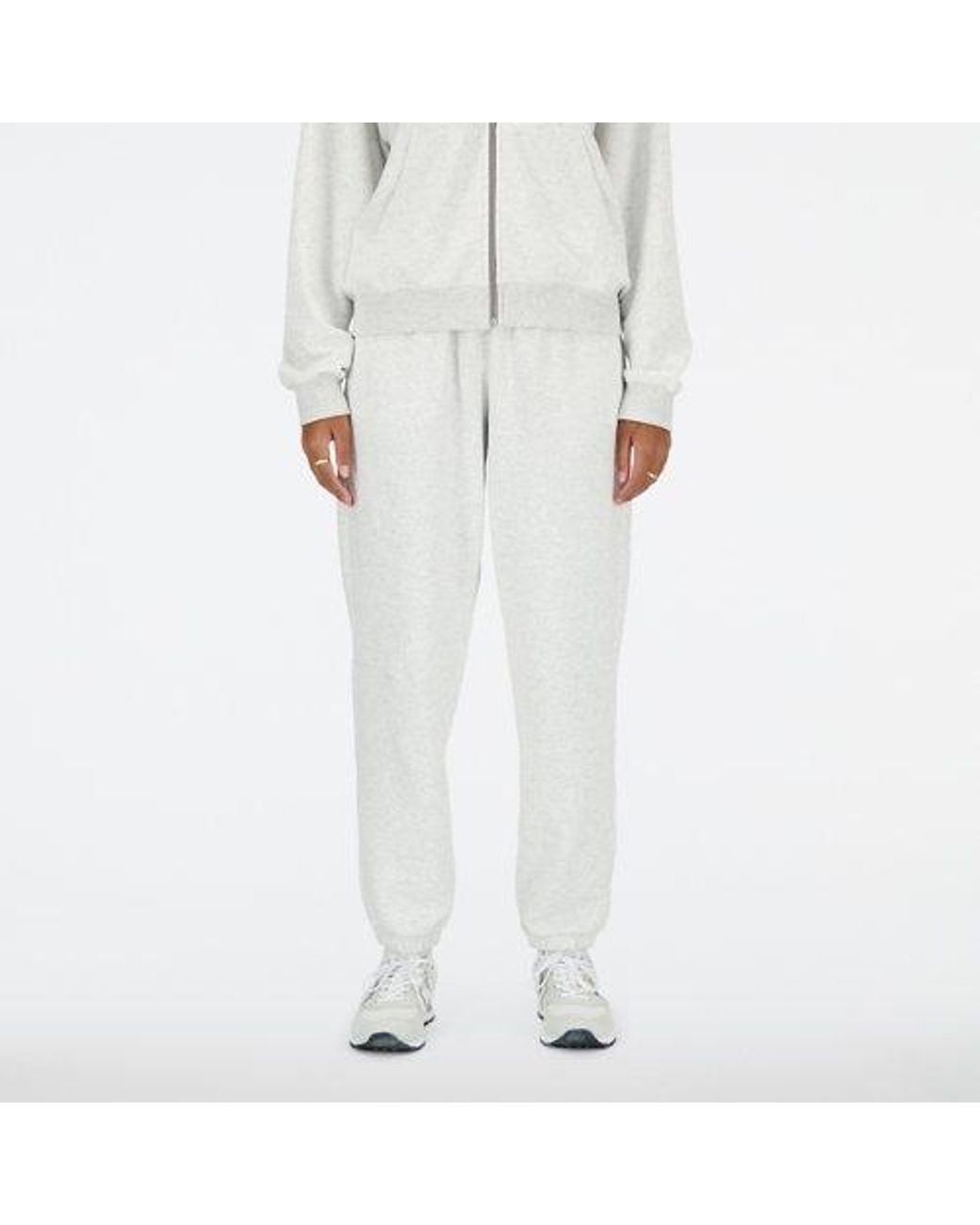 New Balance White Sport Essentials French Terry Jogger