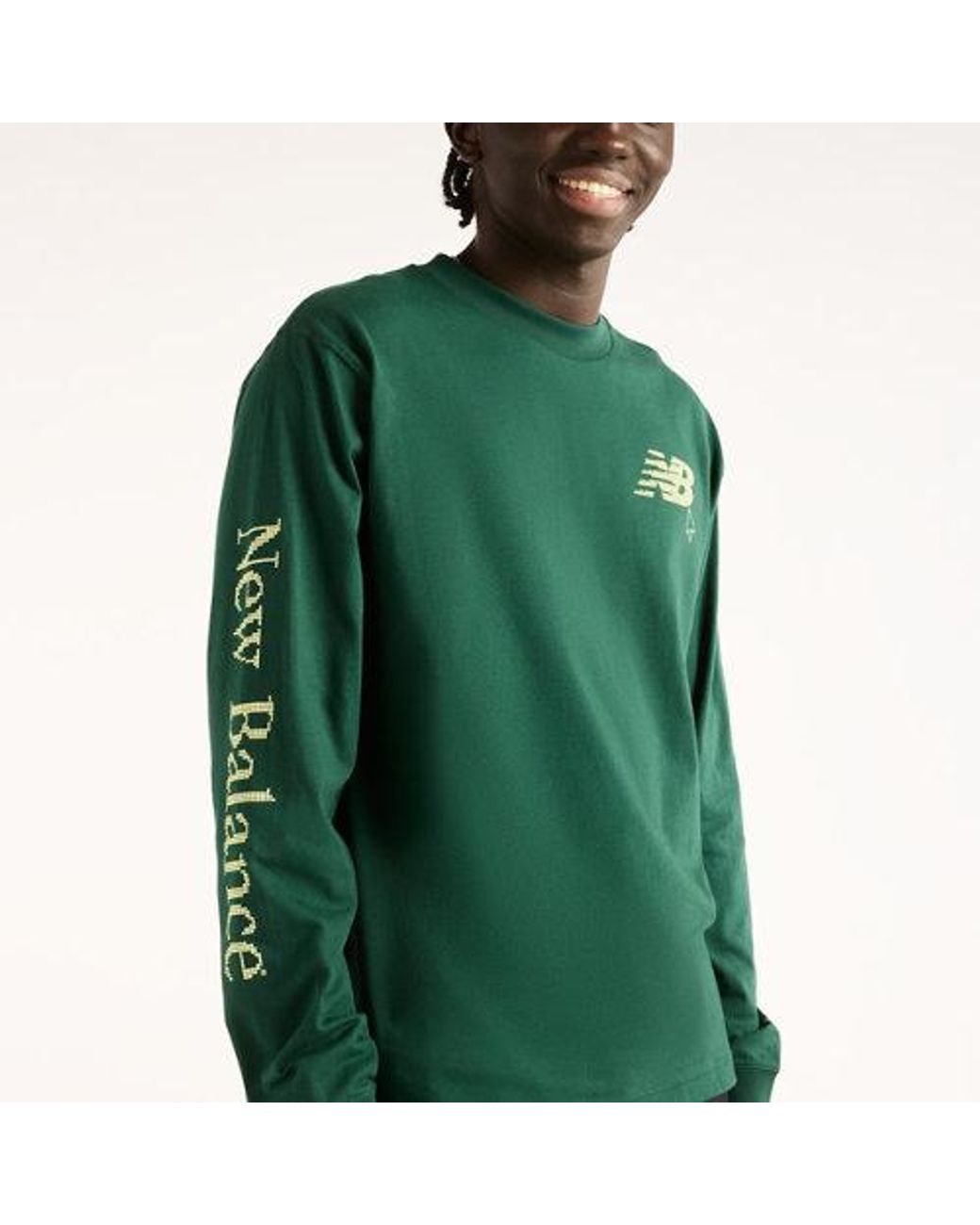 New Balance Green Digitally Remastered Long Sleeve T-Shirt for men