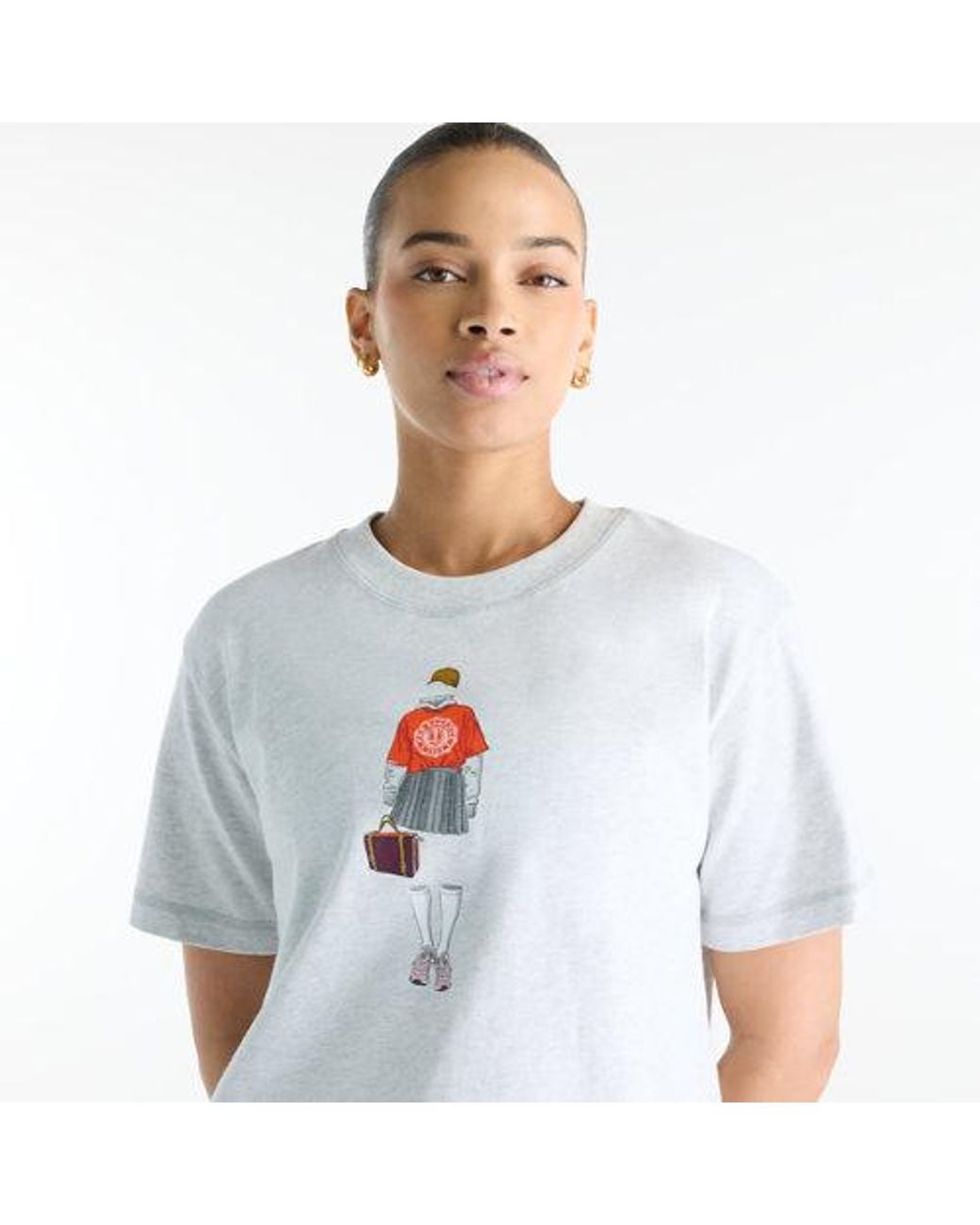 New Balance White Varsity Scholar Relaxed Hip T-Shirt