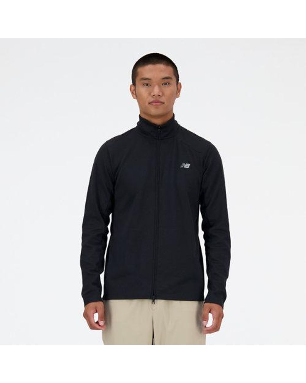 New Balance Blue Tech Knit Full Zip In Black Poly Knit for men
