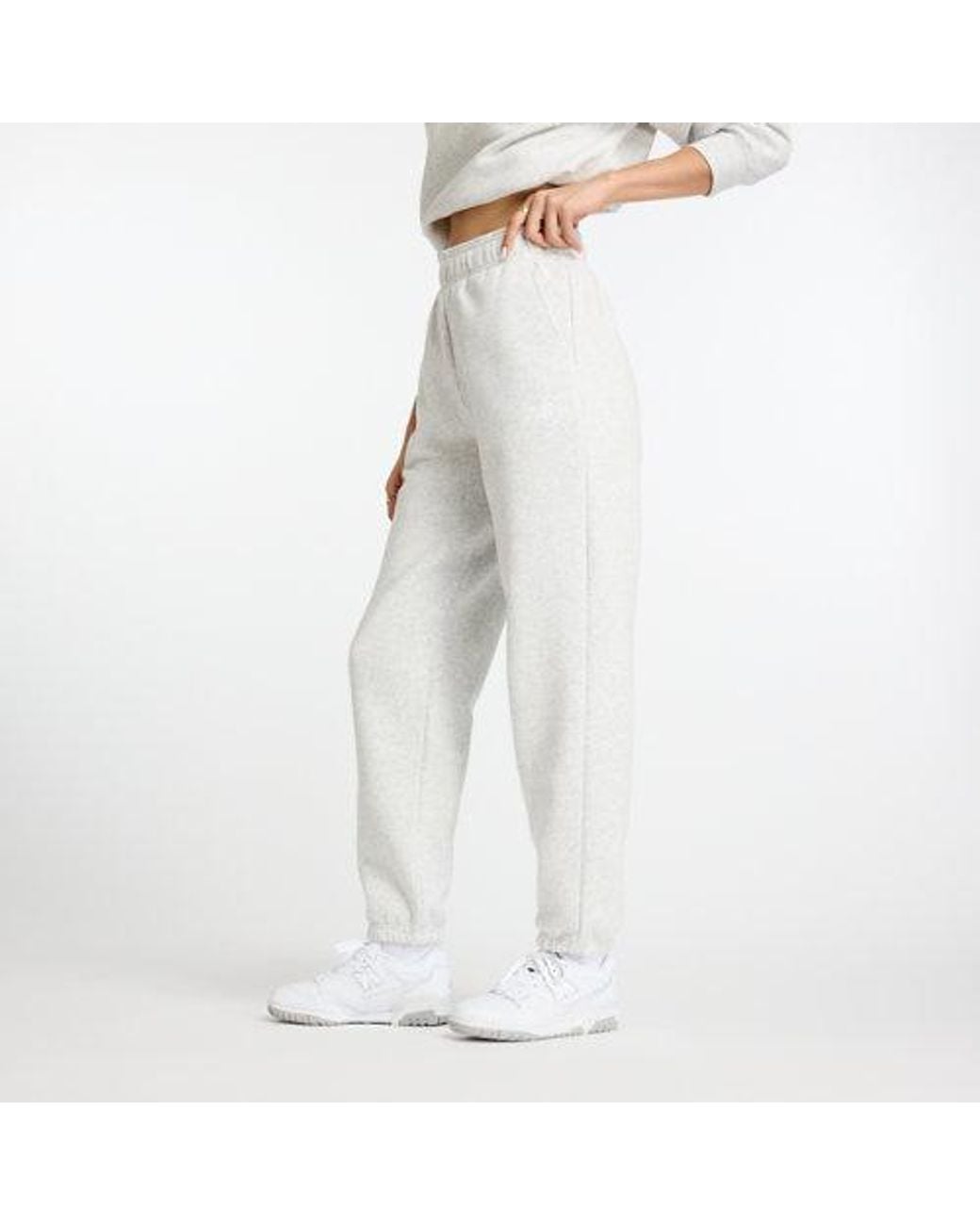 New Balance White Sport Essentials Fleece Jogger