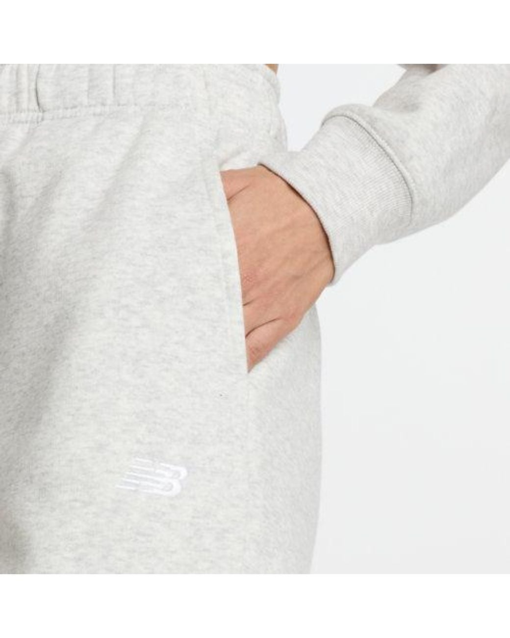 New Balance White Sport Essentials Fleece Jogger