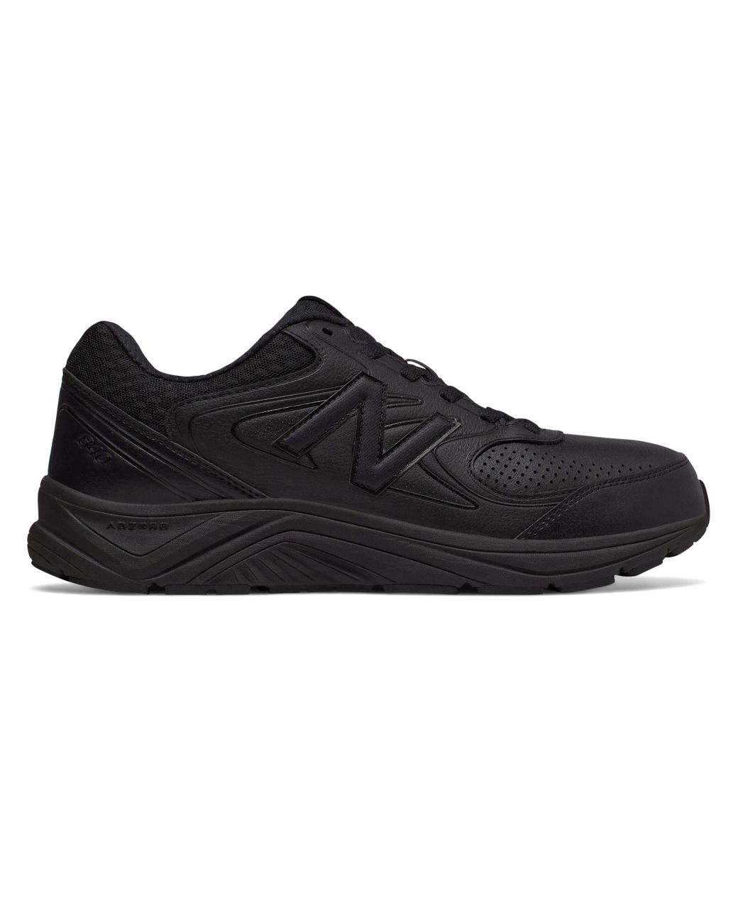 New Balance 840v2 Leather Walking Shoe in Black for Men | Lyst