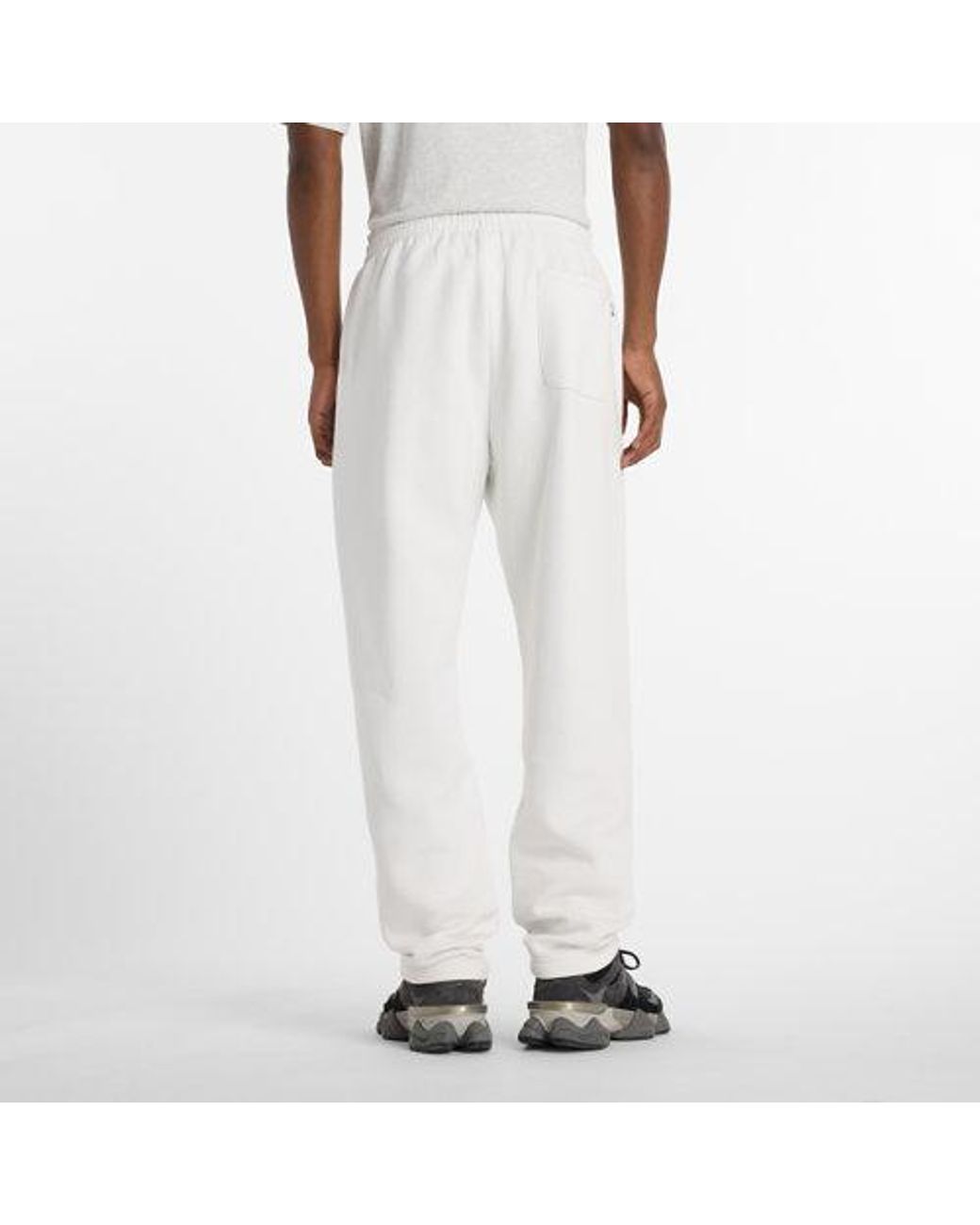 New Balance White Linear Graphic Fleece Pant for men