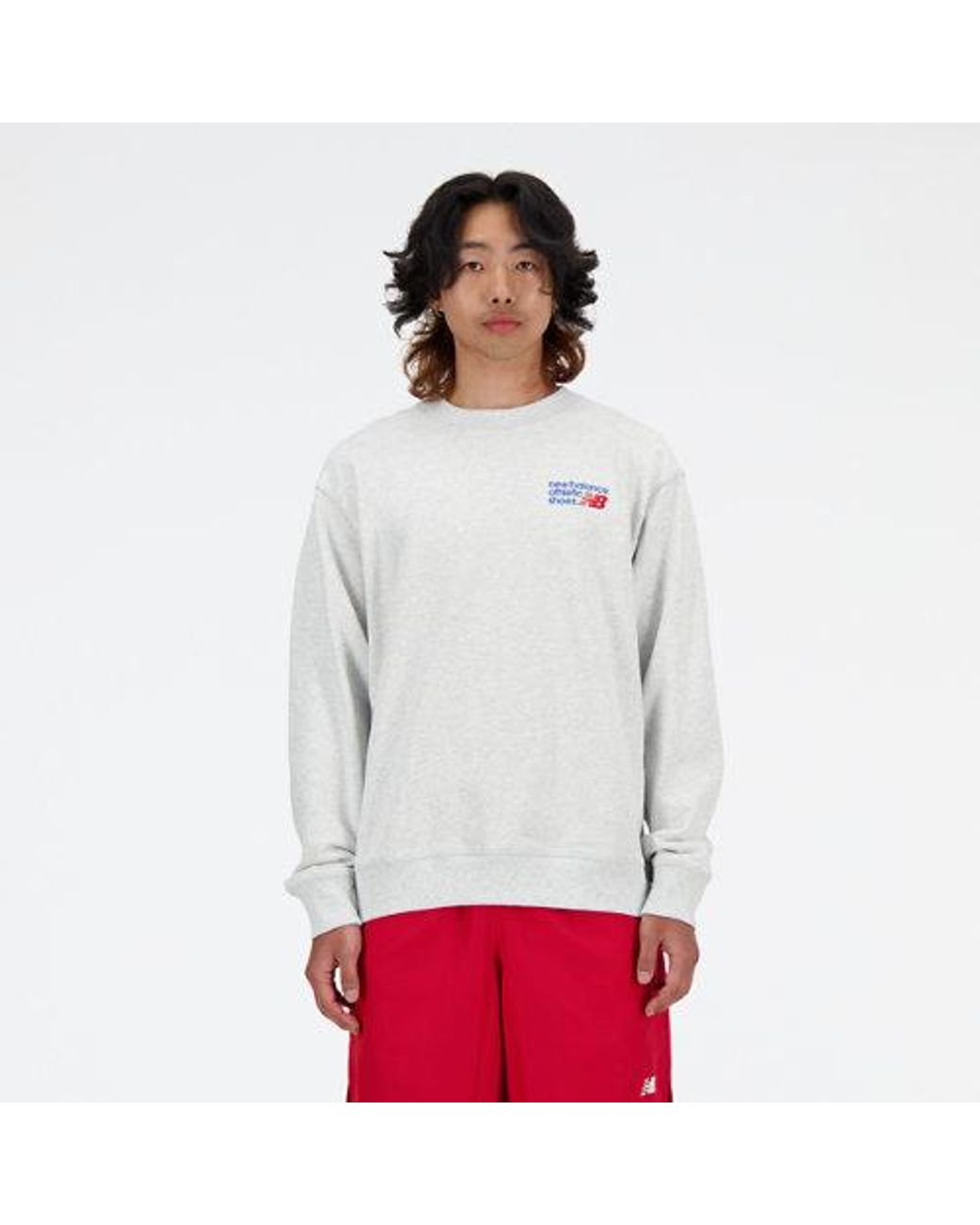 New Balance Gray Athletics Premium Logo Crew for men