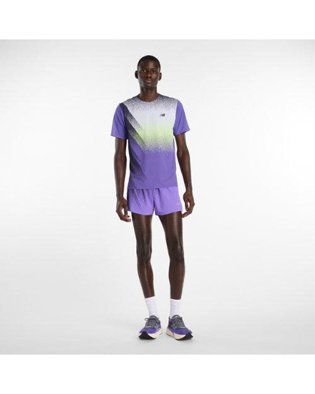 New Balance Purple Race Day Ultra Light Printed T-Shirt for men