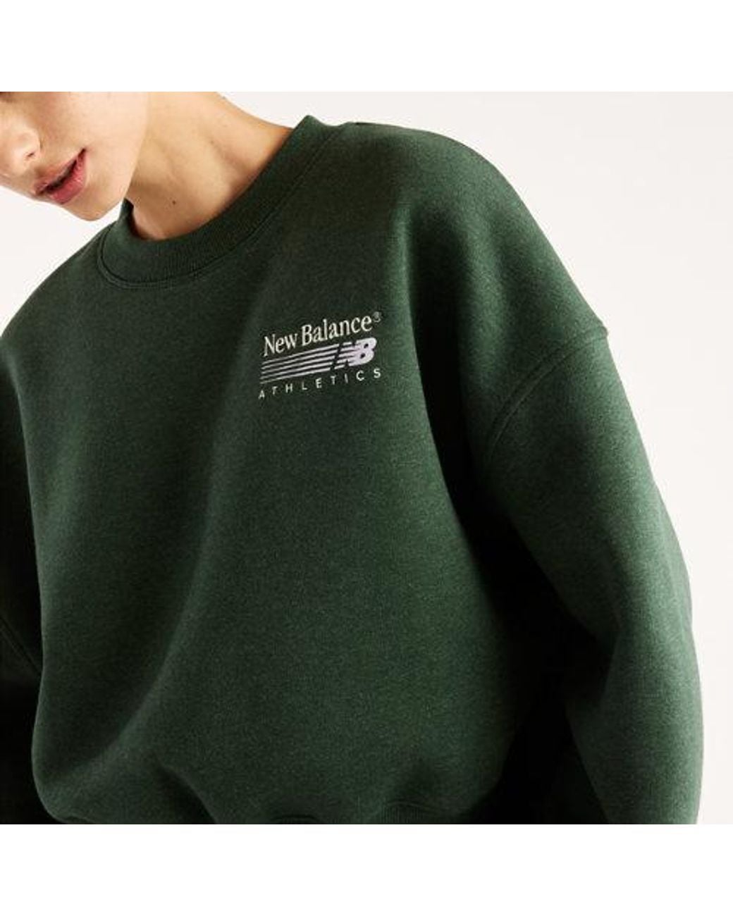 New Balance Green Trackside Fleece Crew