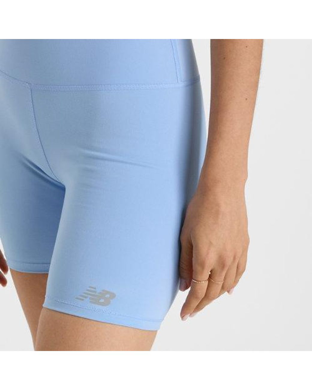 New Balance Blue Nb Harmony High Rise Short 6"
