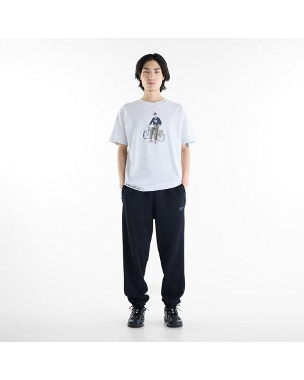 New Balance White Varsity Bike T-Shirt for men