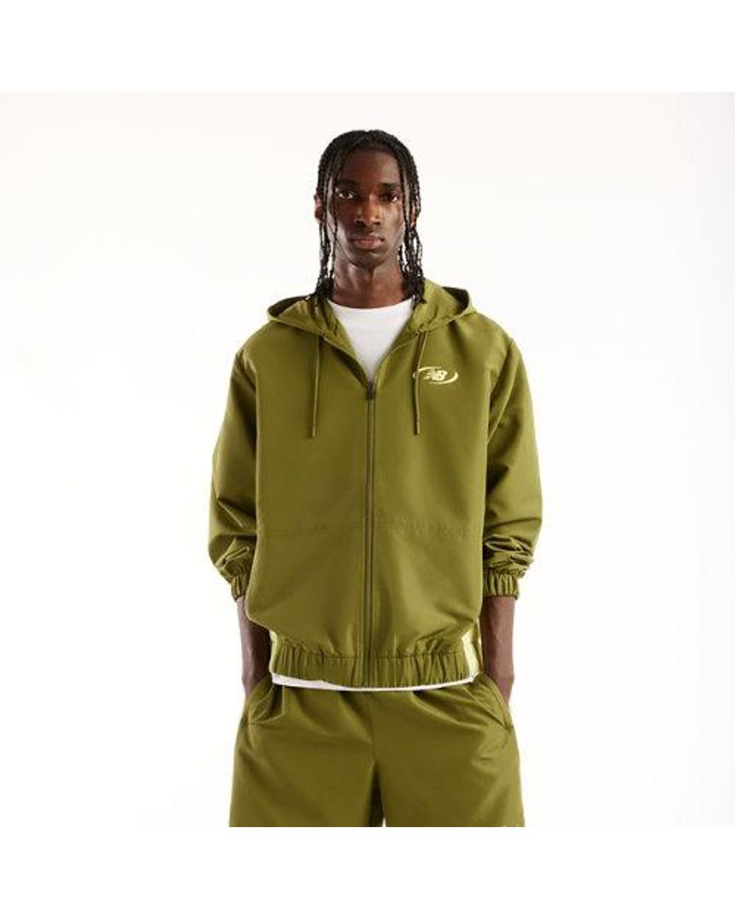 New Balance Green Trackside Woven Jacket for men