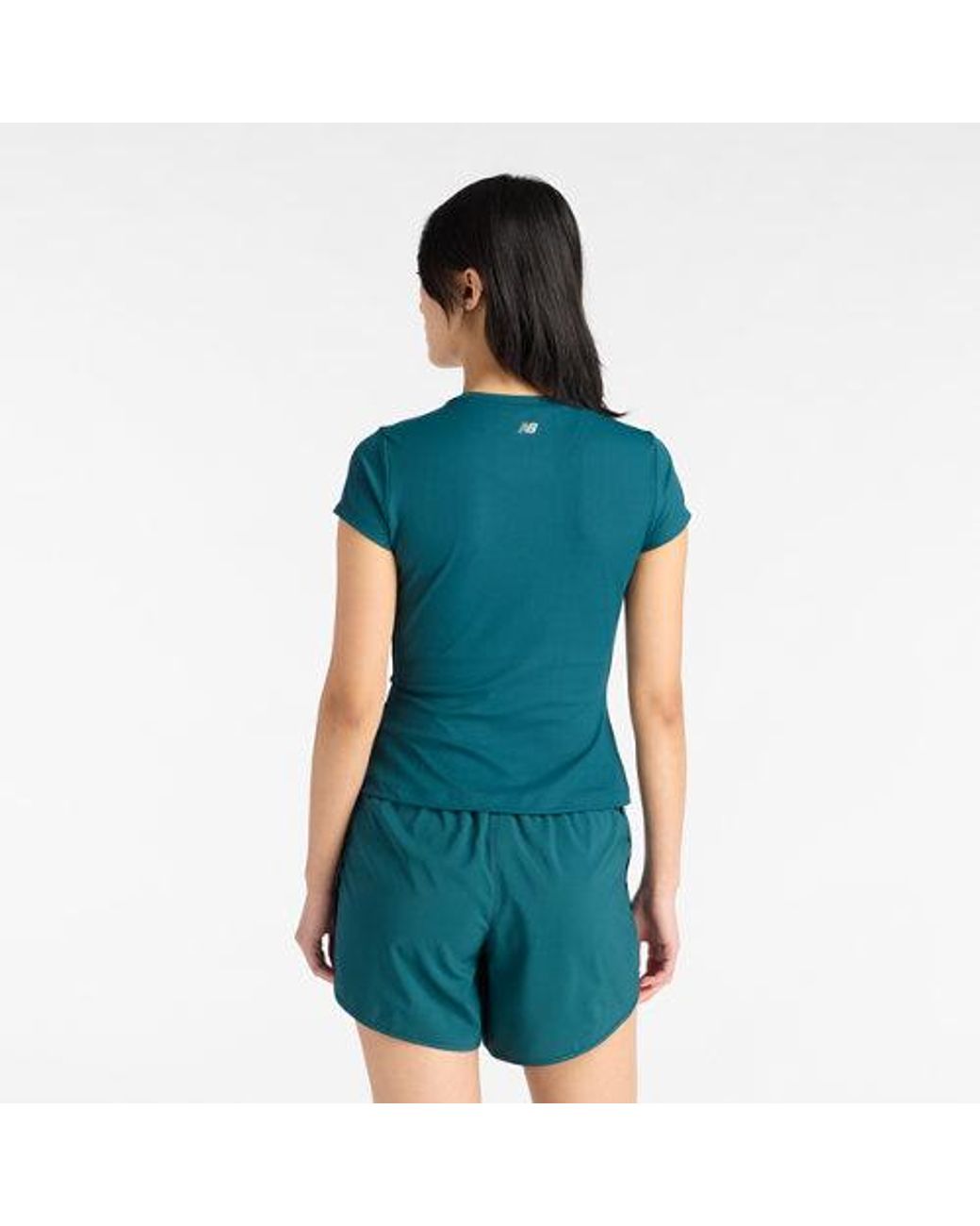 New Balance Blue Ribbed Fitted T-Shirt