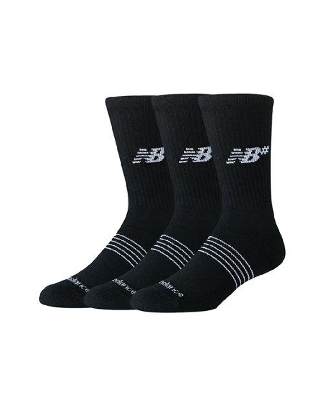 New Balance Black Active Numeric Crew Socks 3 Pack