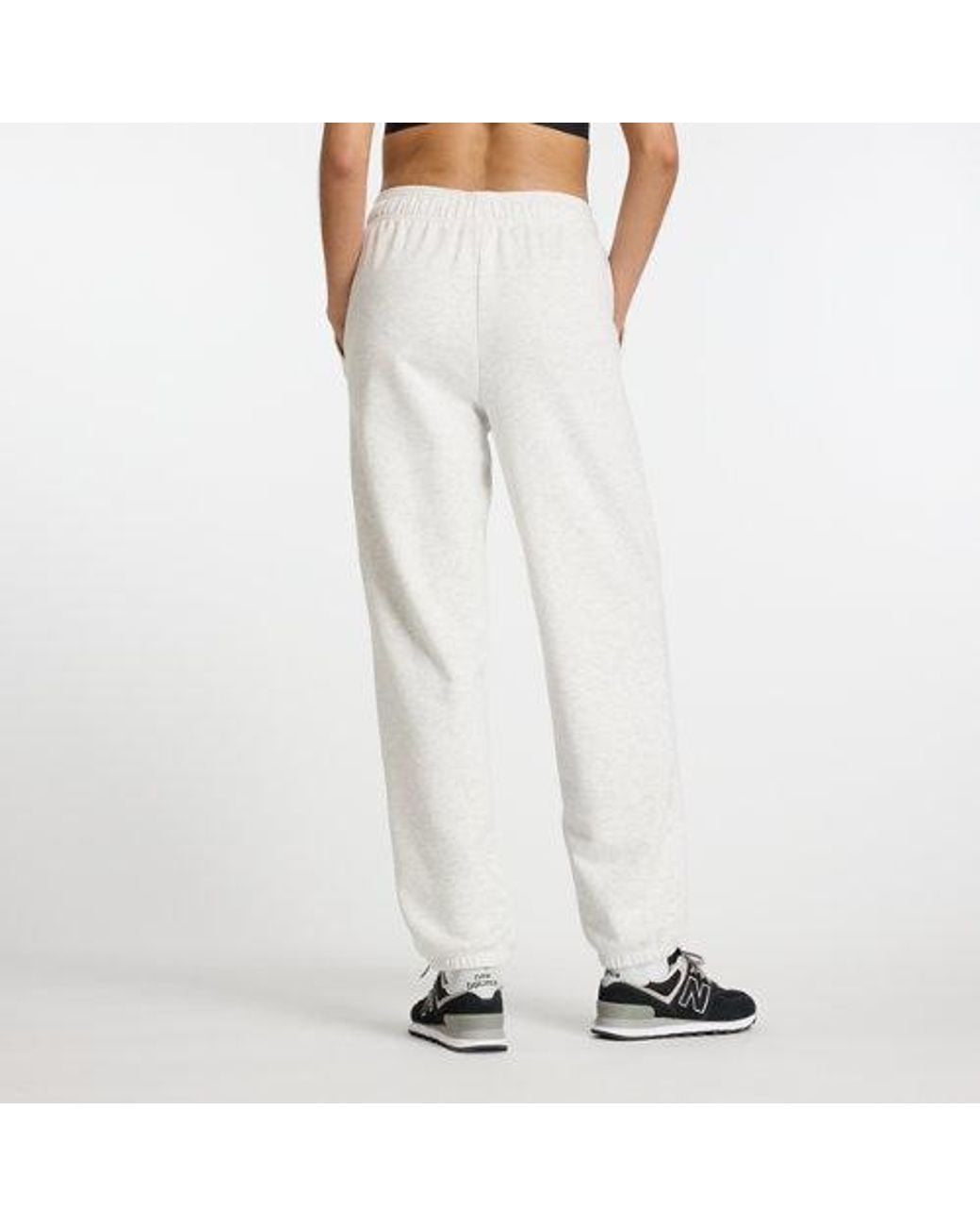 New Balance White Sport Essentials French Terry Jogger