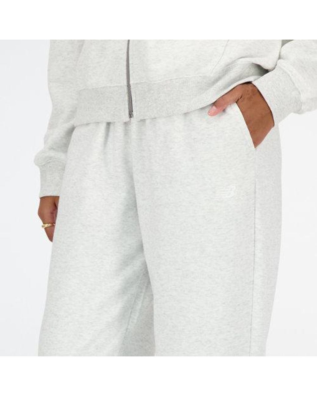 New Balance White Sport Essentials French Terry Jogger