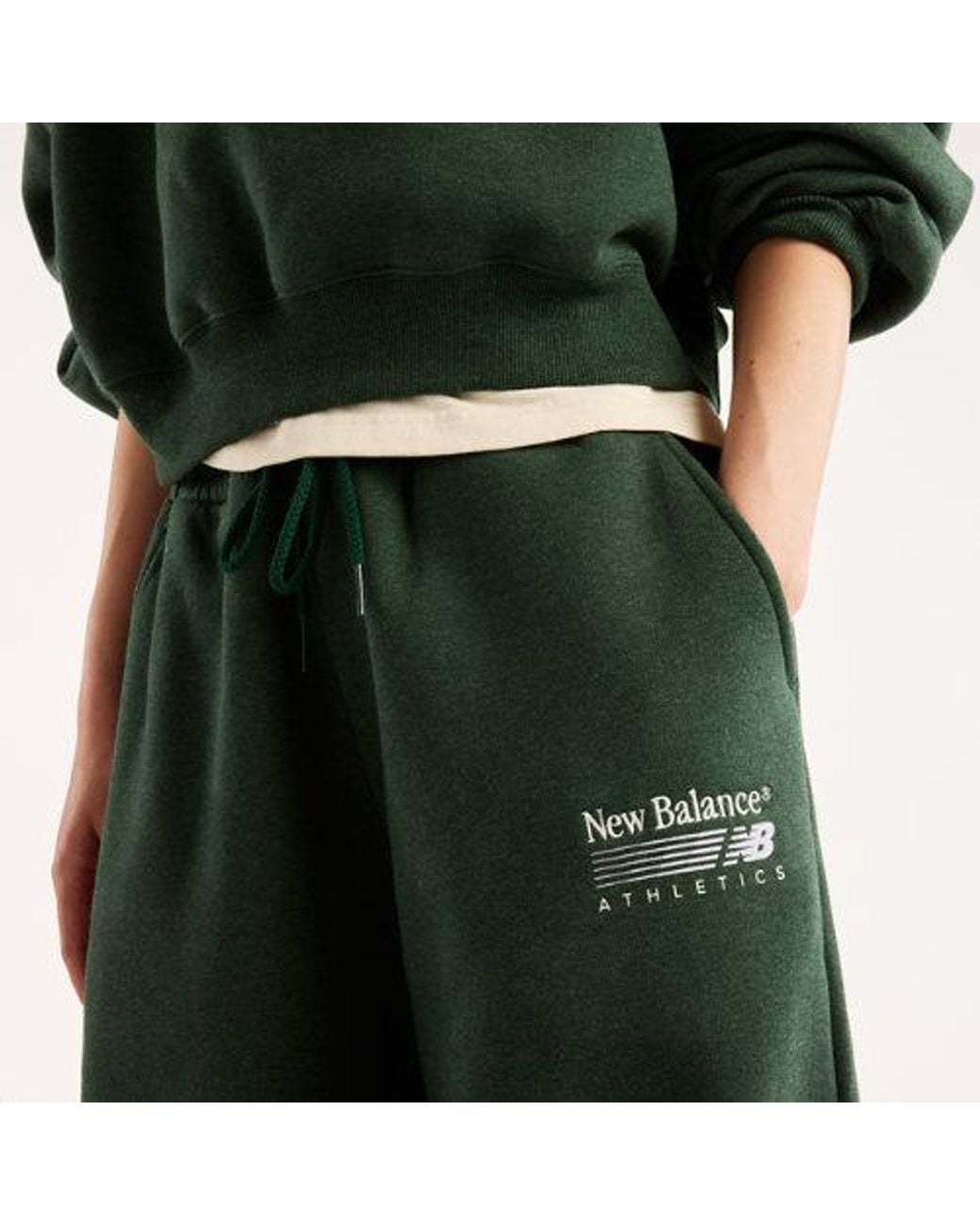 New Balance Green Trackside Fleece Pant