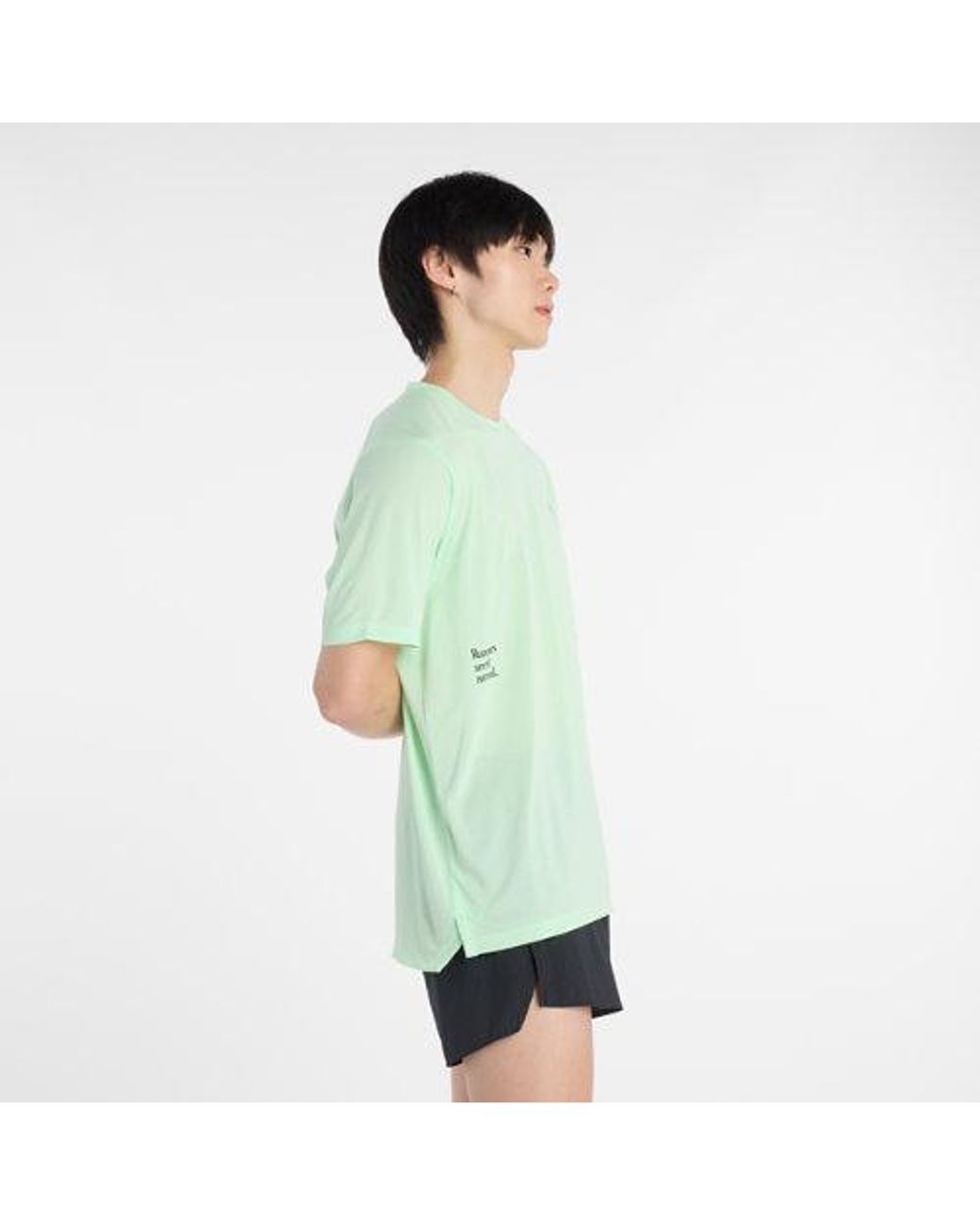 New Balance Green Rc Essential Graphic T-Shirt for men