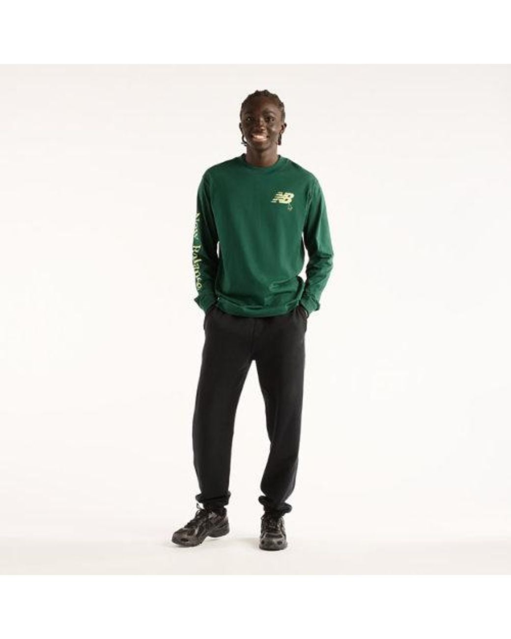 New Balance Green Digitally Remastered Long Sleeve T-Shirt for men