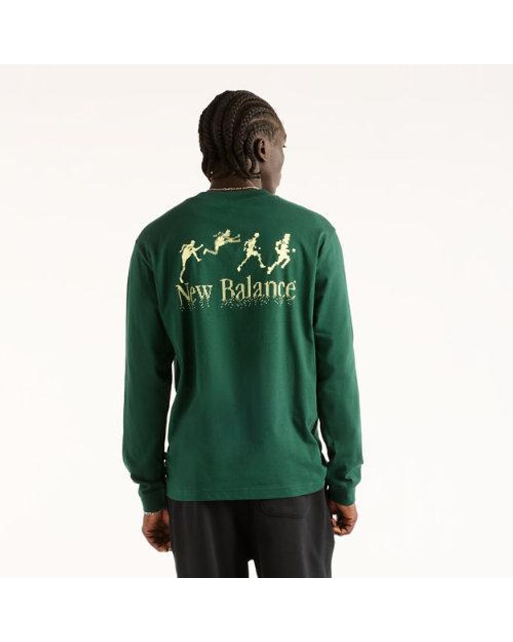 New Balance Green Digitally Remastered Long Sleeve T-Shirt for men