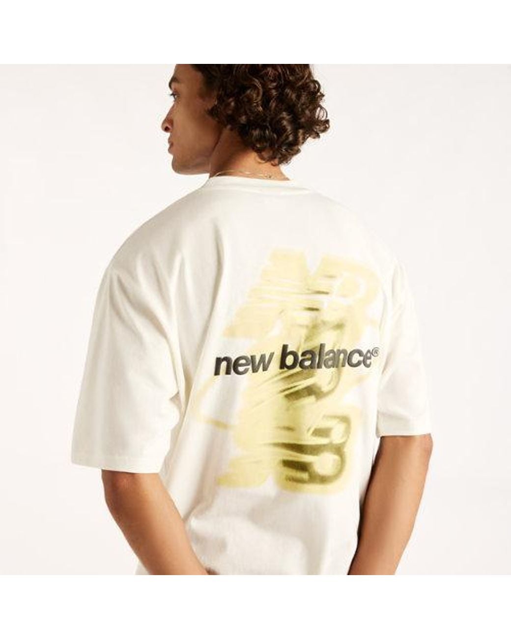 New Balance White Street Classics Multi Blur T-Shirt for men
