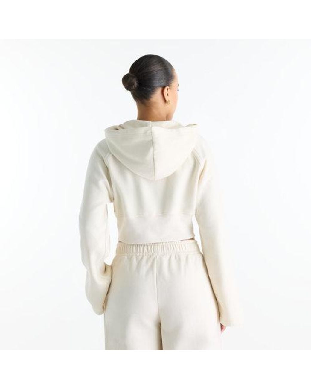 New Balance White Brushed Coastal Fleece Full Zip