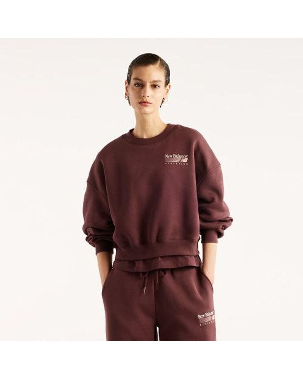 New Balance Red Trackside Fleece Crew