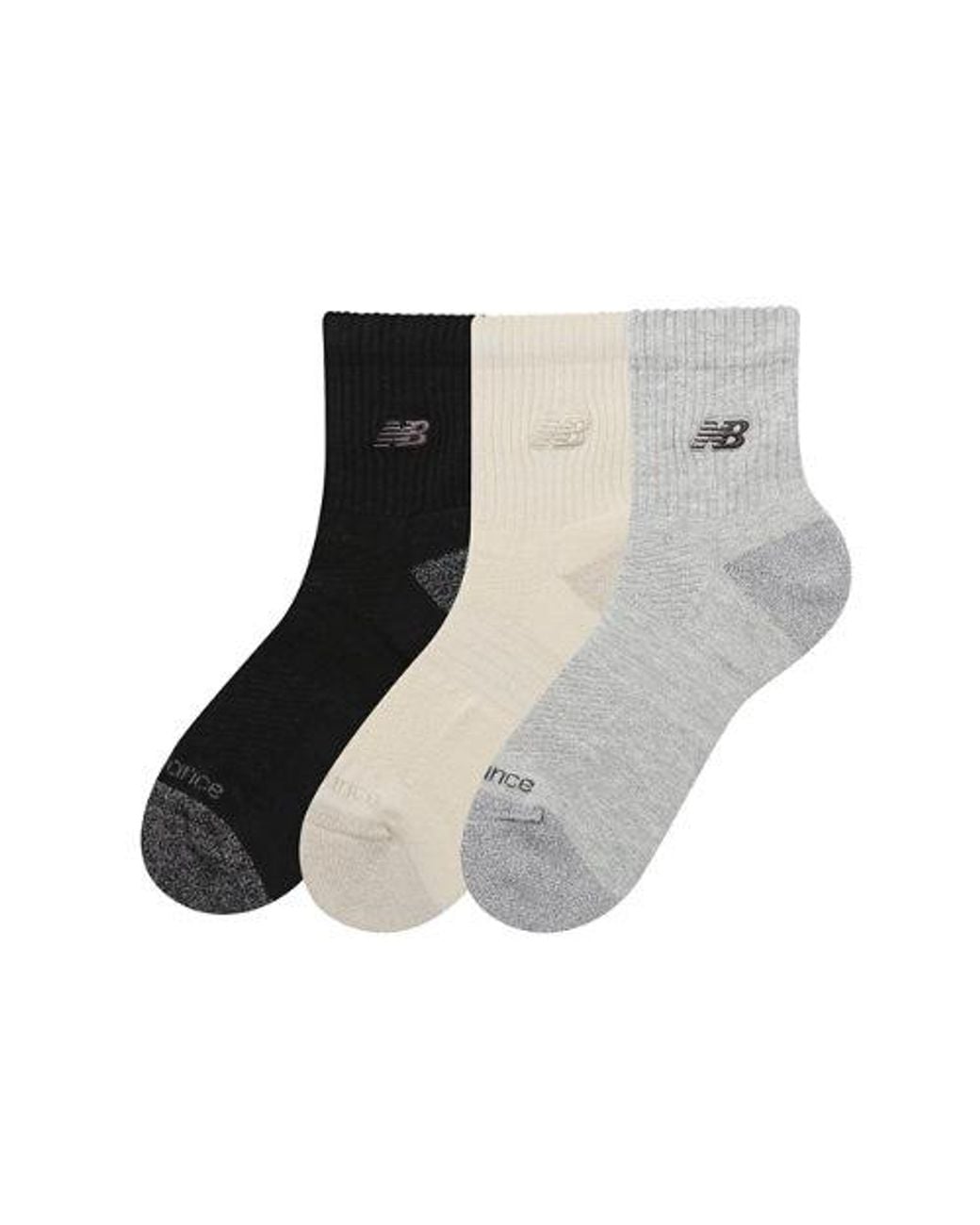 New Balance Black Active Premium Qtr 3 Pack Socks 3 Pack