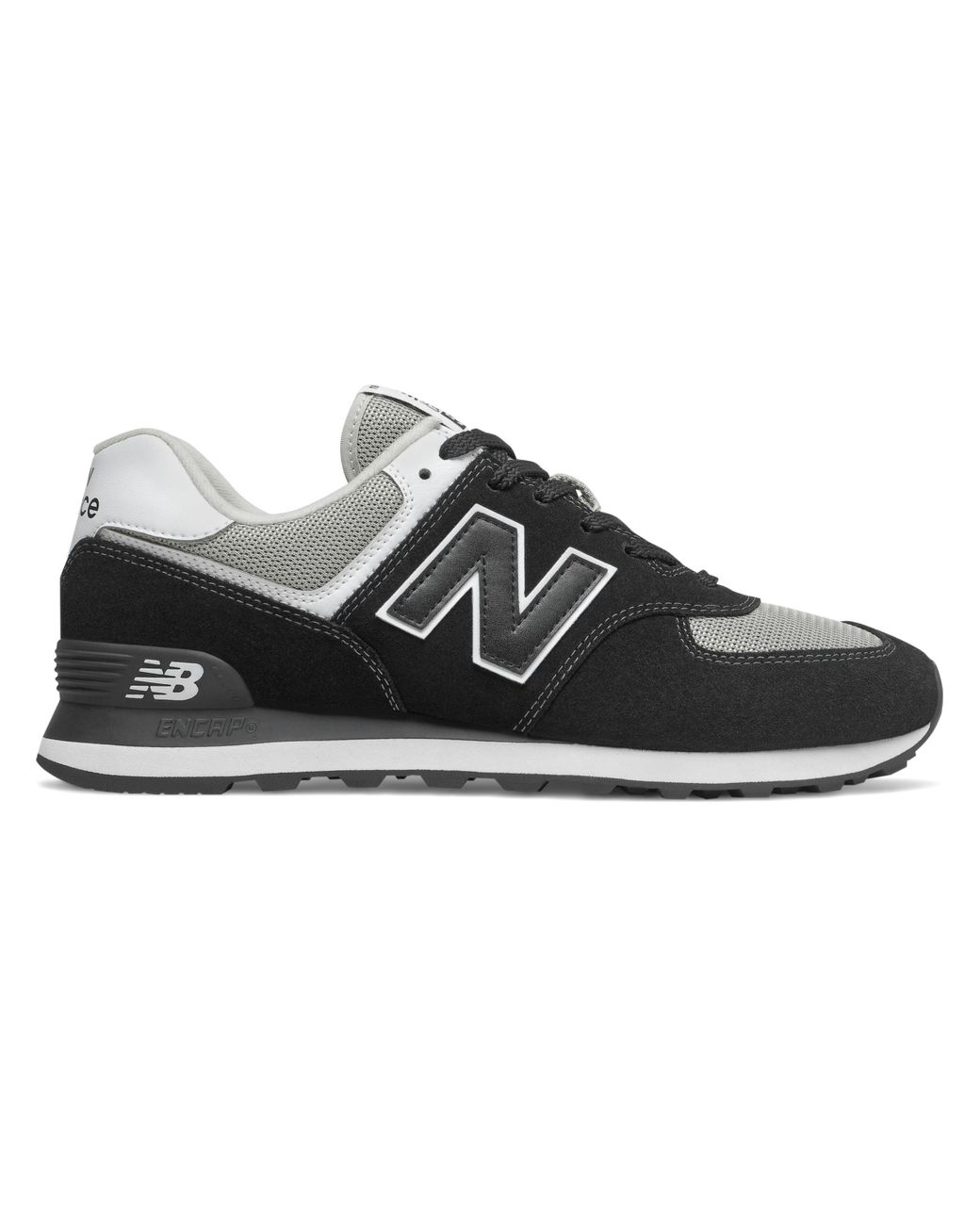 New Balance 574 Running Classics Shoes in Black/White (Black) for Men ...