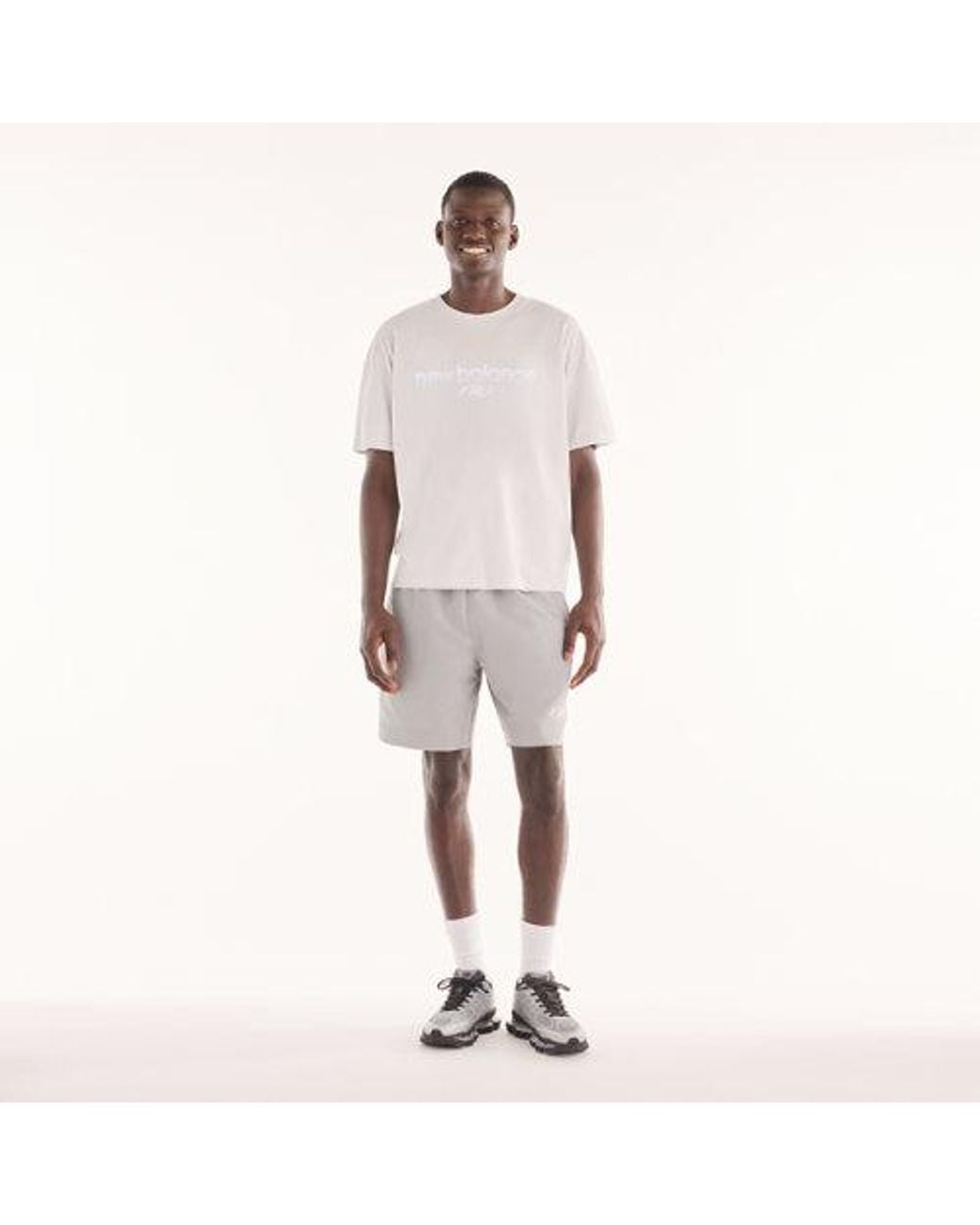 New Balance Gray Trackside T-Shirt for men