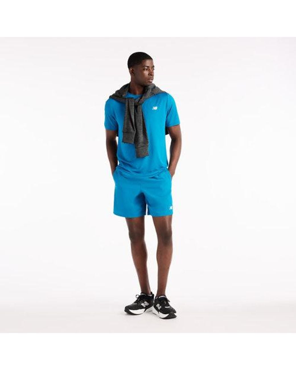 New Balance Blue Sport Unlined Brand Graphic Short 7" for men