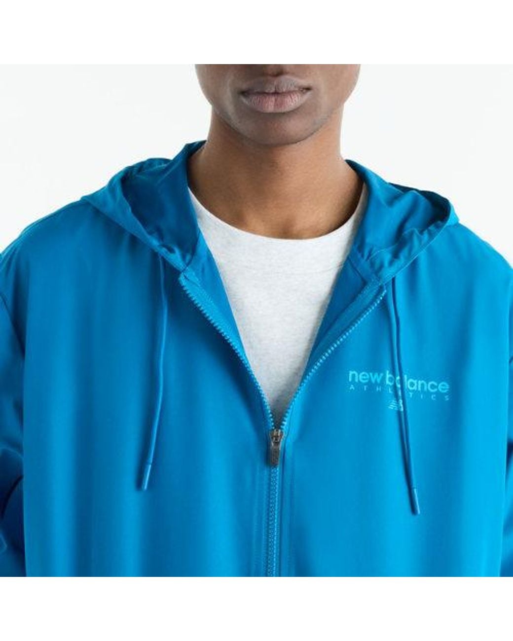New Balance Blue Sport Linear Graphic Woven Jacket for men