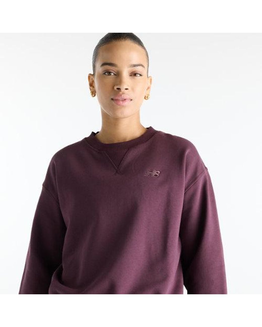 New Balance Purple Athletics French Terry Crew