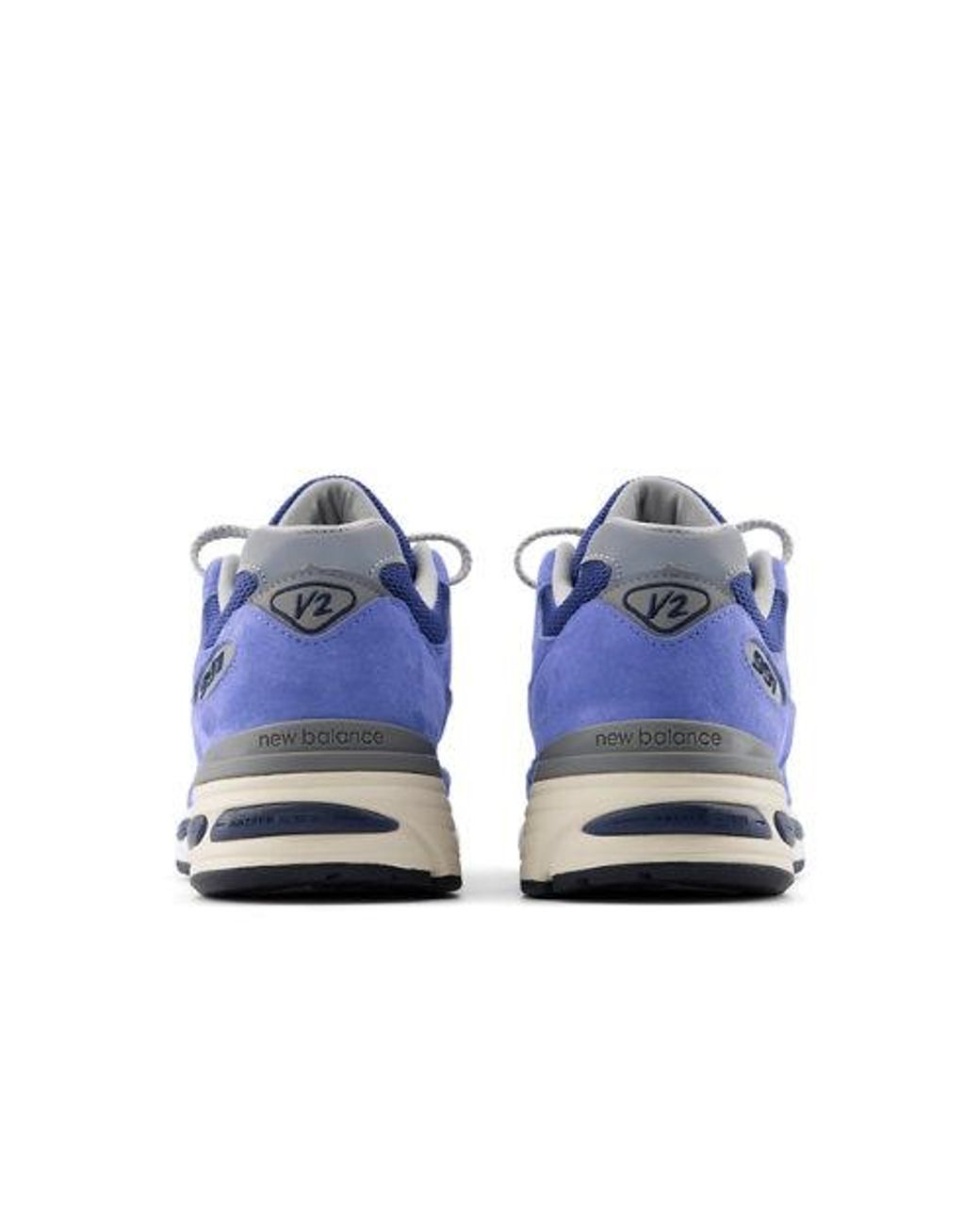 New Balance Blue Sneakers 991V2 Leather And Mesh Trainers