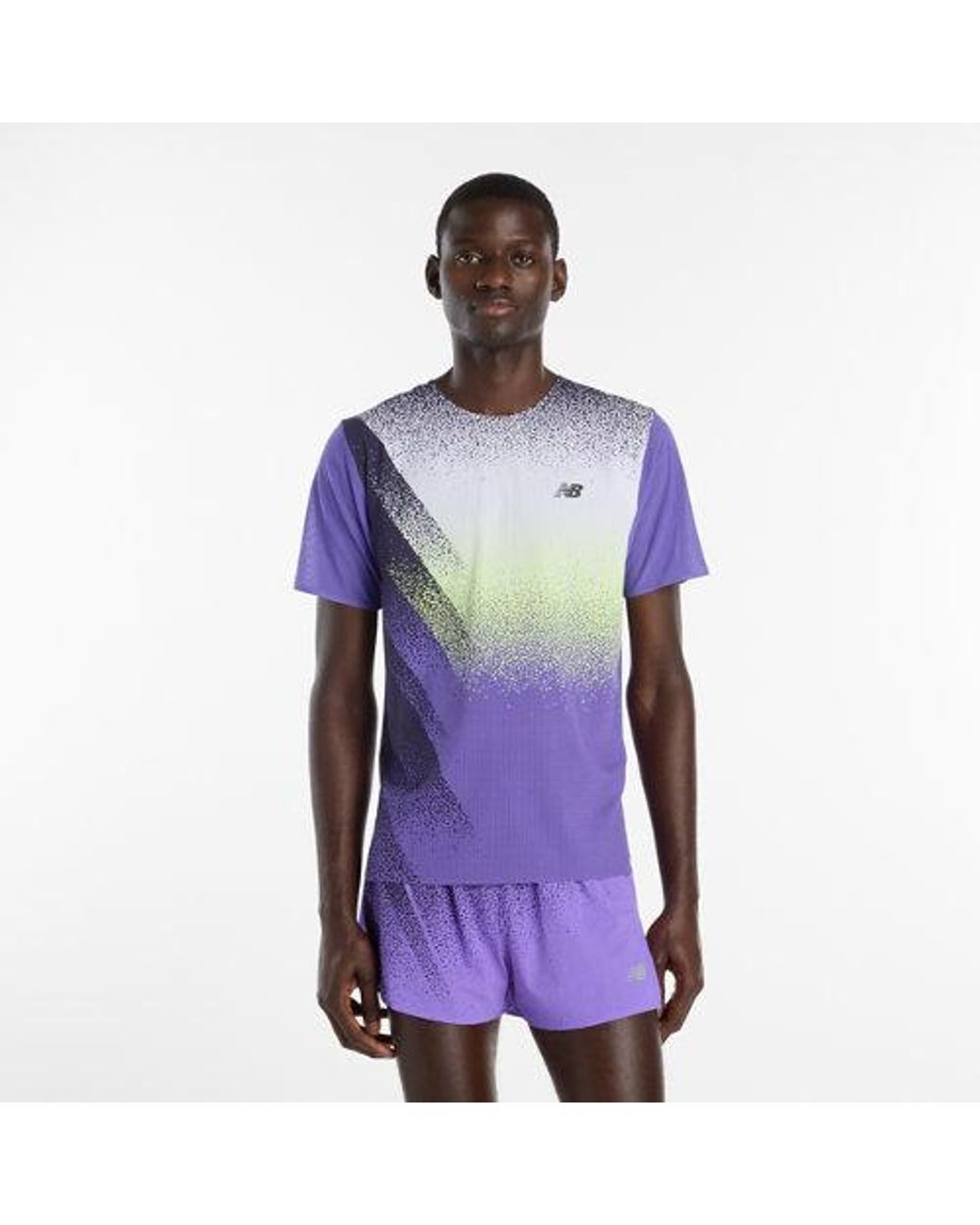 New Balance Purple Race Day Ultra Light Printed T-Shirt for men