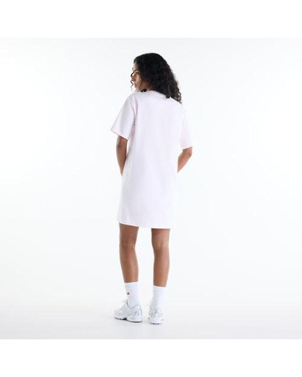 New Balance White Sport Linear Graphic T-Shirt Dress