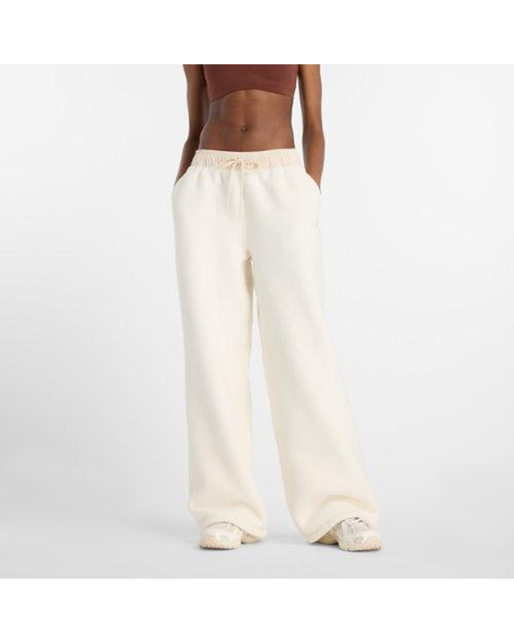 New Balance White High Pile Fleece Pant