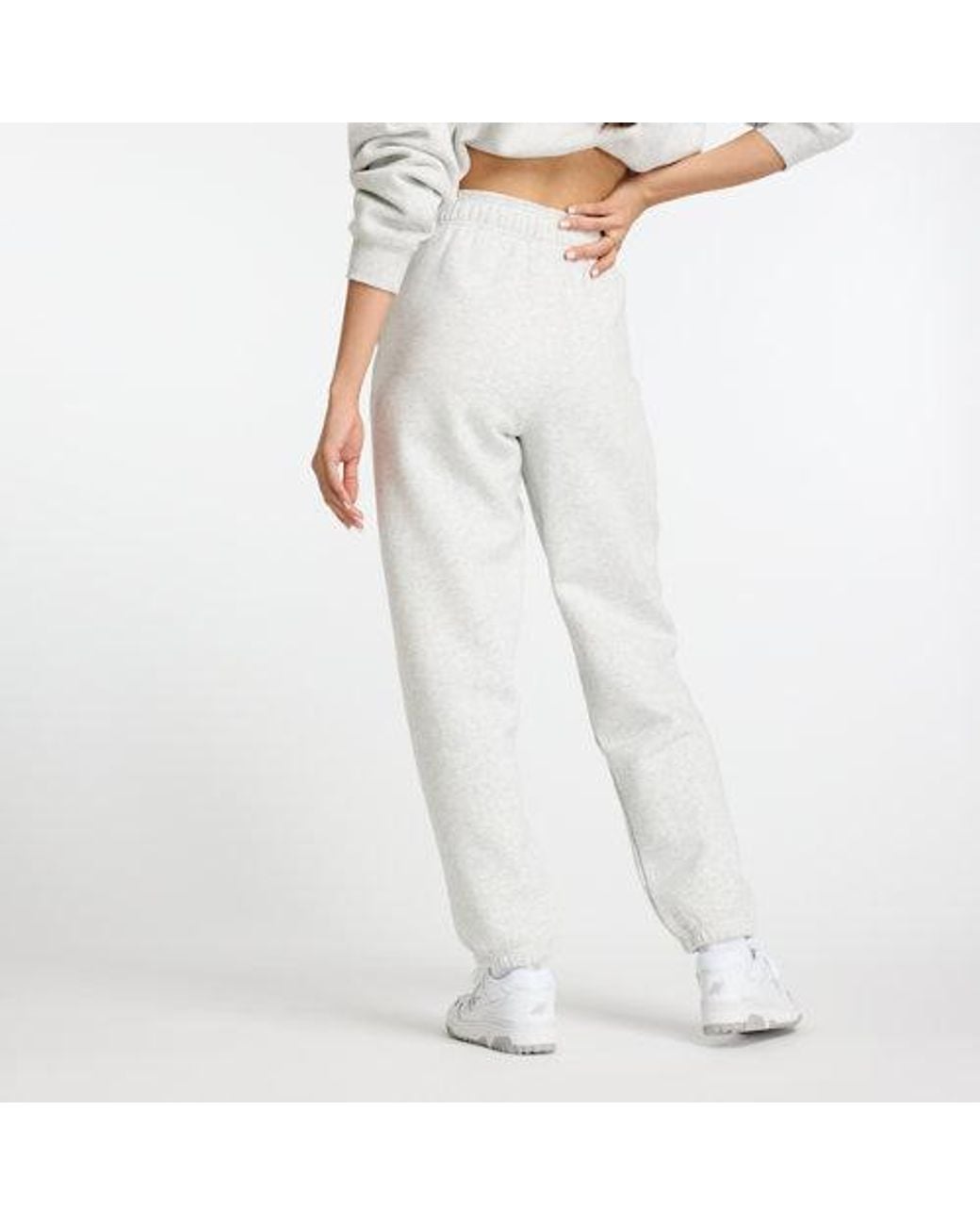 New Balance White Sport Essentials Fleece Jogger