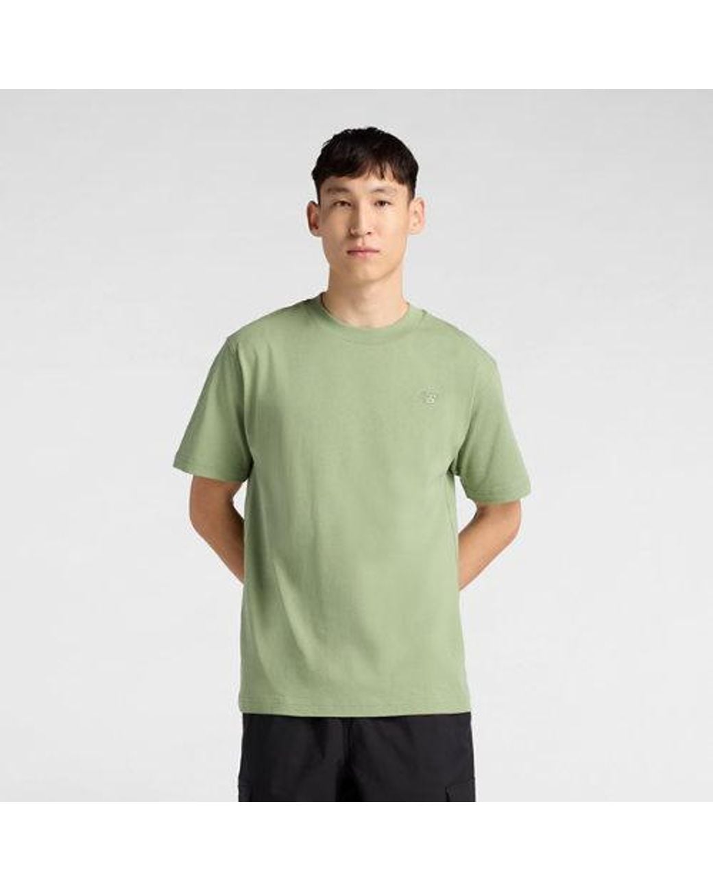 New Balance Green Athletics Cotton T-Shirt for men