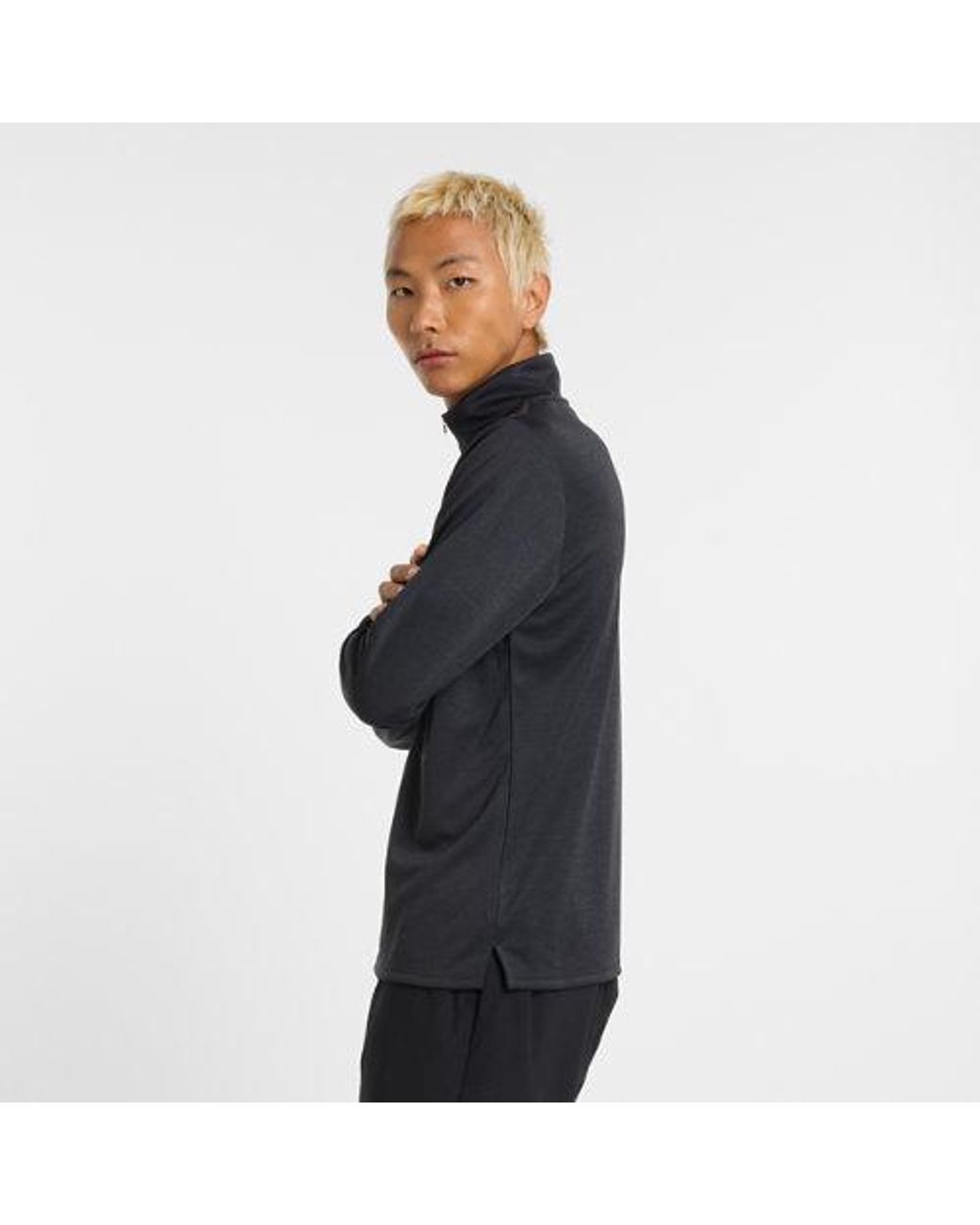 New Balance Black Sport Knit 1/4 Zip for men