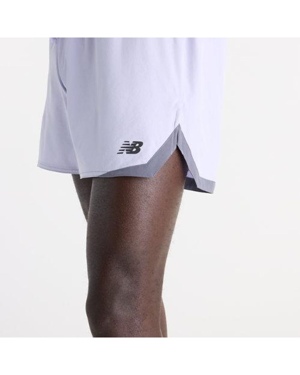 New Balance White Rc Essential Short 5" for men