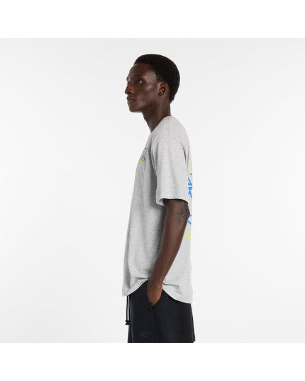 New Balance Gray Boston City Run T-Shirt for men