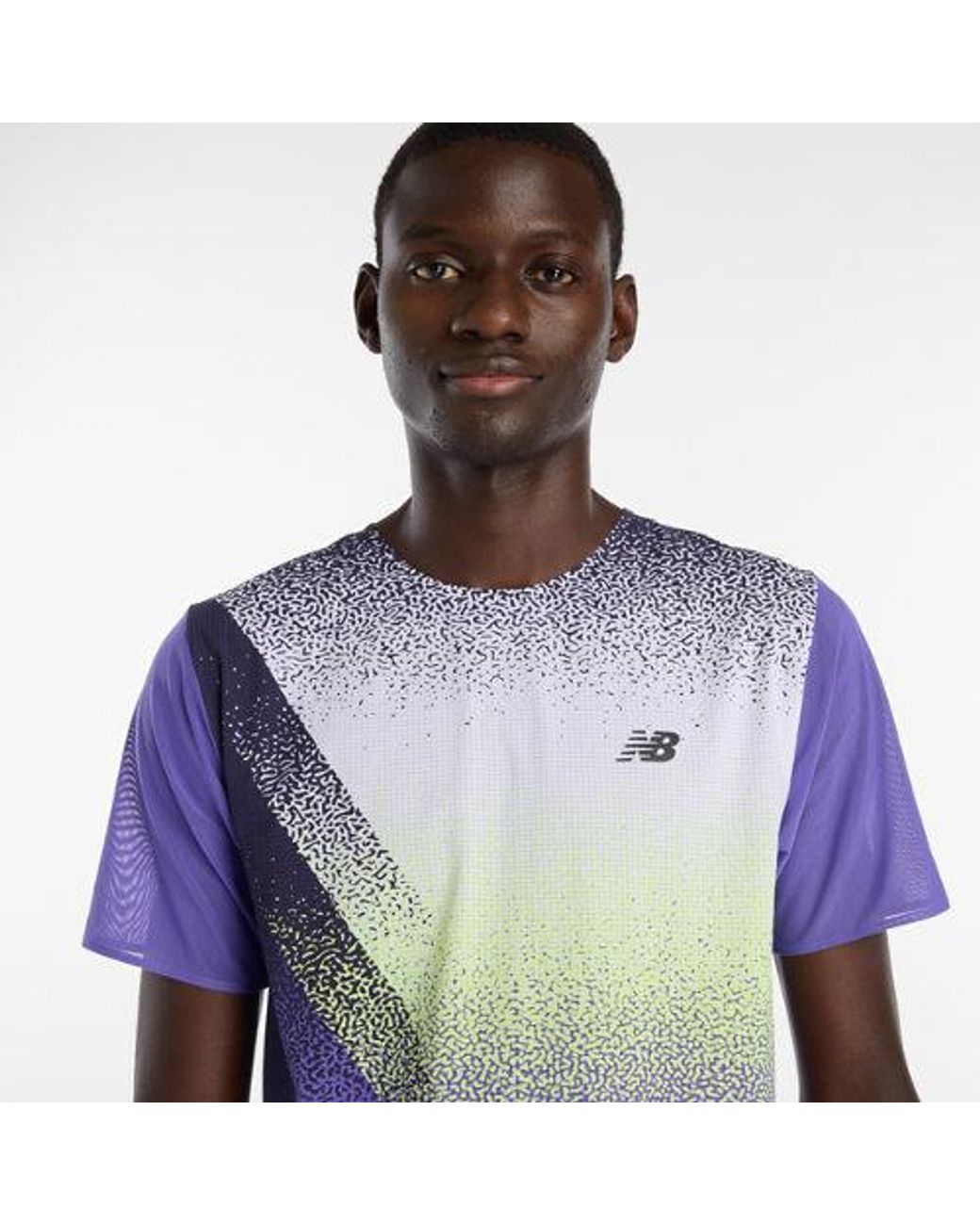New Balance Purple Race Day Ultra Light Printed T-Shirt for men
